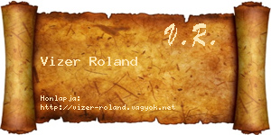 Vizer Roland névjegykártya